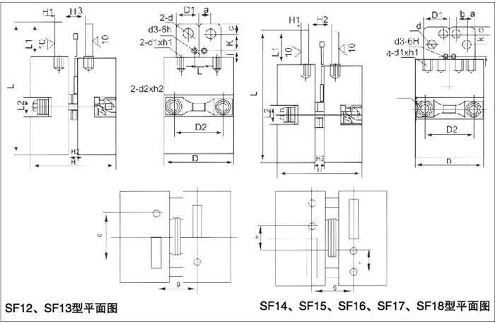 SF12~SF18风冷平板散热器平面图